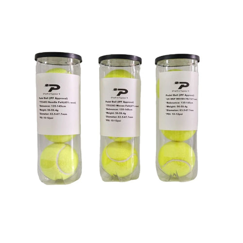 45% Wool IPF Approve Padel Ball - Extra Duty TTI3453 Needle Felt Pressurized Tennis Dot