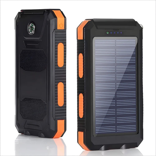 20000mAh Solar Power Bank with Dual USB & TYPE-C Input Waterproof Design Can Charge 2