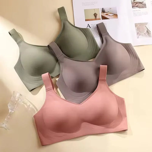 One-Piece Jelly Strip Bra, Wire-Free and Quick-Dry, Sizes M–3XL