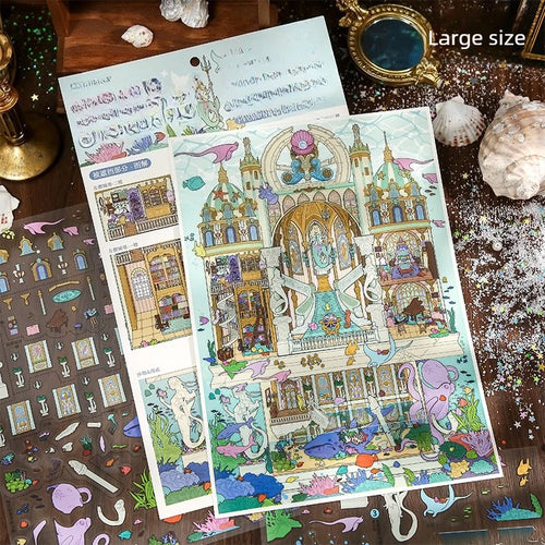 4 Sheets Per Pack of Decorative Stickers Fairy-tale Themed Designs Fun DIY Stress-relief