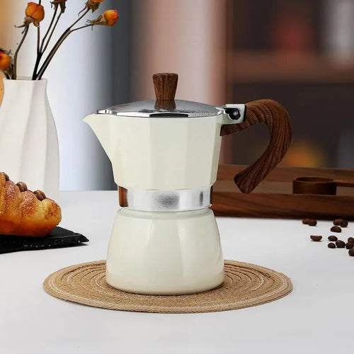 Classic 3-Cup Moka Pot - Portable Aluminum Stovetop Espresso Maker, Authentic Italian