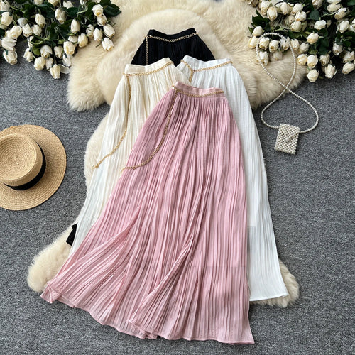 Spring Draped Straight Skirt Women Casual Skirts for Girls Clothes Women