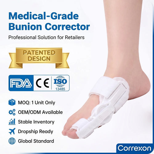 Class I CE Certified Bunion Corrector Toe Spacer Daily & Shoe Use Retail Ready