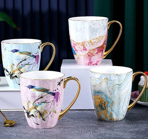 High-end European-style Bone China Mug Creative Couple Water Cup Ceramic Coffee Cup