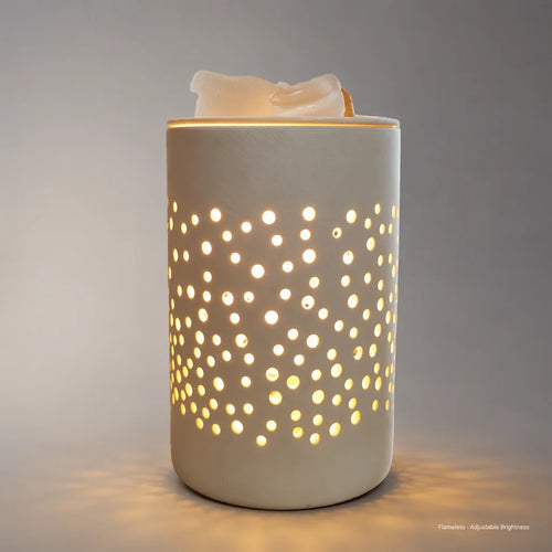 Green-Life Ceramic Electric Candle Warmer with Plug Flameless & Adjustable Brightness