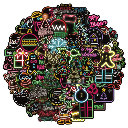 50 PCS Cool Neon Graffiti Decorative Stickers for Kids Teens Adults Waterproof Vinyl Home
