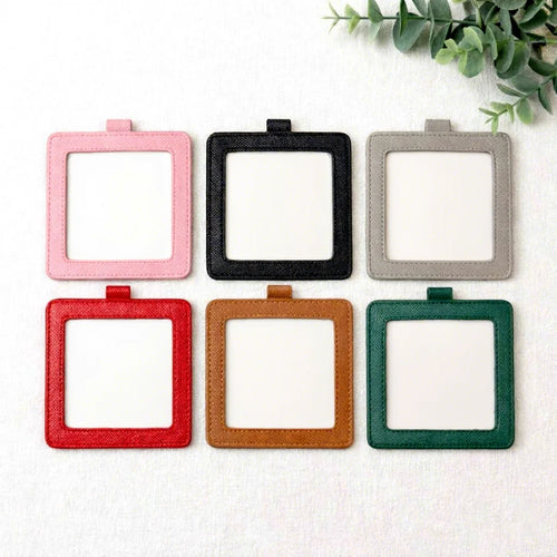 YY PU Leather Leather Photo Bag Charm 4x4 Inch Self Finishing Needlepoint Square Leather