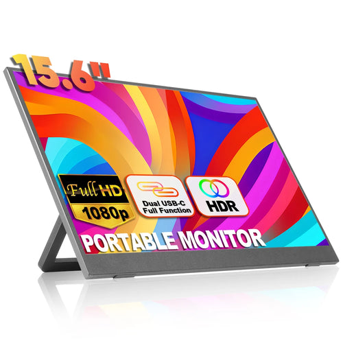 Portable Monitor for Laptop 15.6 Inch FHD 1080P IPS Screen with Stand 180 Degrees