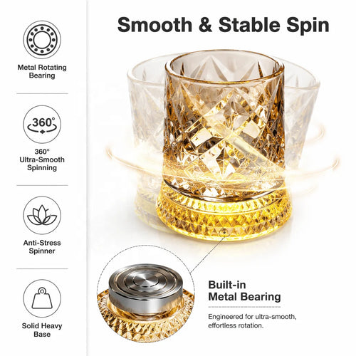 Innovative Vertical Stripe Glowing Whiskey Glass with Free Light Coaster for Party
