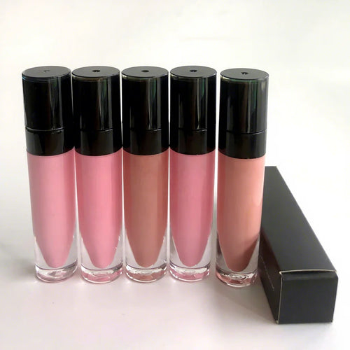 Lip Glaze Black Tube Vanilla Scent Glitter Lip Gloss