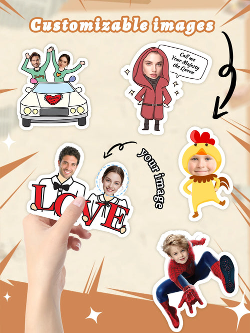 Personalized Funny Cartoon Stickers, Funny Face Stickers, Party Decorative Gift Supplies