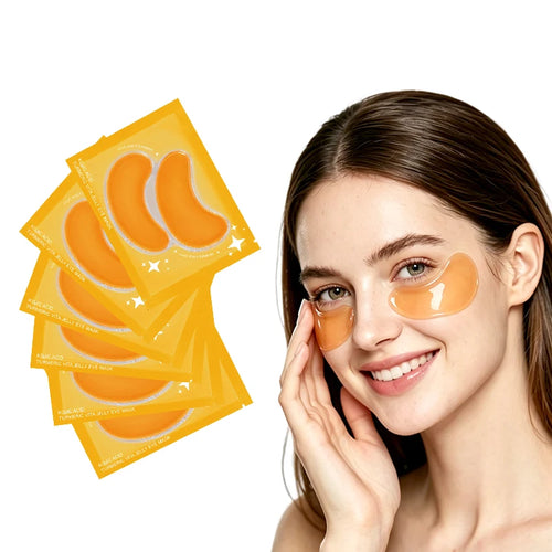 Brightening Eye Patches Breathable Vitamin C Under Eye Patches Orange-Yellow Color Jelly