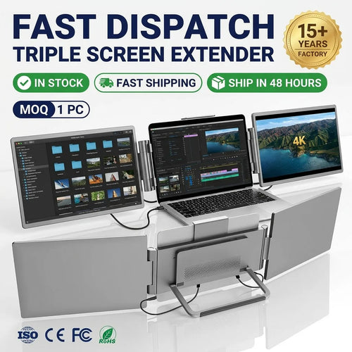 Laptop Screen Extender 14" IPS FHD 1080P Portable Monitor Built-in Speaker for Laptops