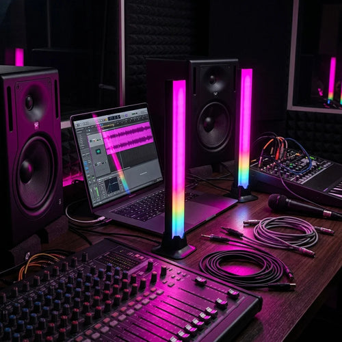 RGBIC Ambient Light Bar with Music Sync and Sound Reactive Rhythm for TV and Monitor