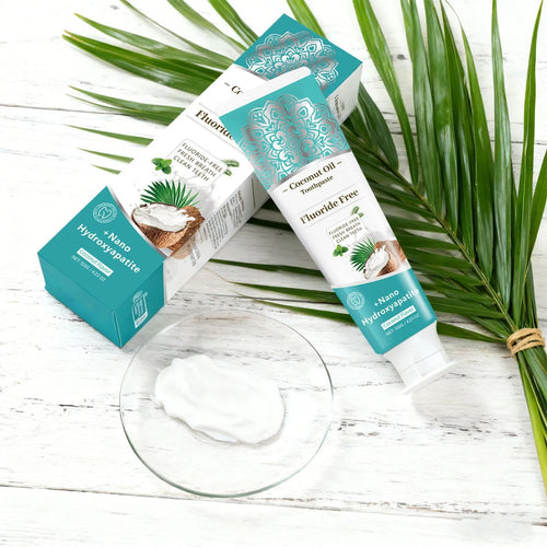Mint Herbal Coconut Oil Toothpaste Nano Hydroxyapatite Fluoride Free Oral Care Fresh