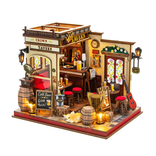 DIY Miniature Dollhouse Kit Wooden 3D Puzzle House Cottage Building Model British Style