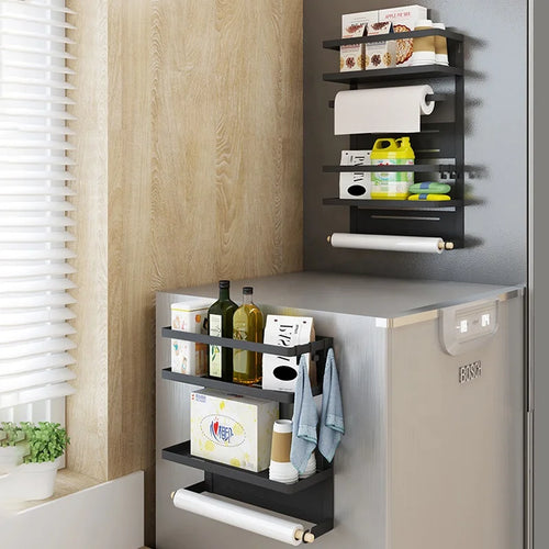 Home Accessories Kitchen Storage Hanging Wall Mounted 3 Tier Magnetic Spice Rack
