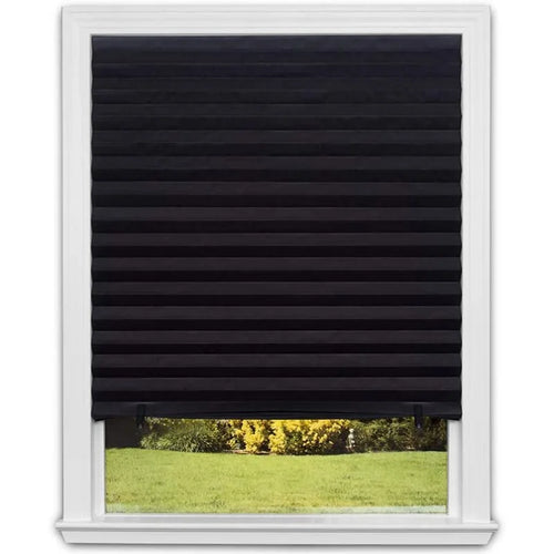 Cordless Light Filtering Blackout Fabric Shades Foldable Pleated Window Blinds Temporary