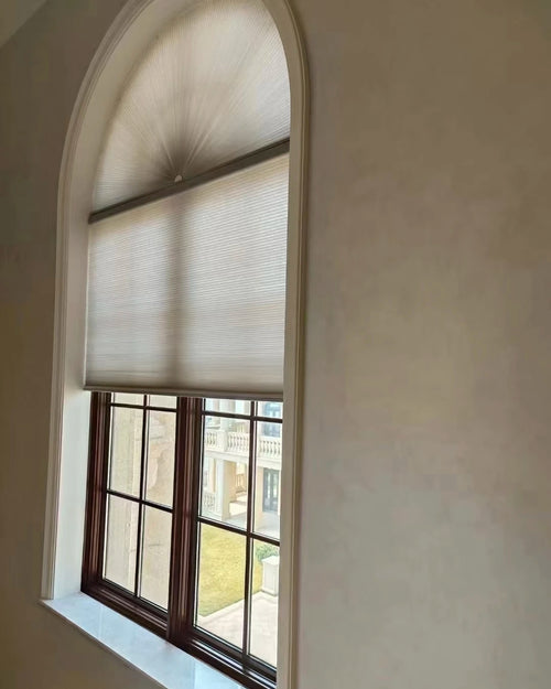 Honeycomb Window Blackout Pleated Shade (25mm) Half-Circle Cordless Ceiling Mount