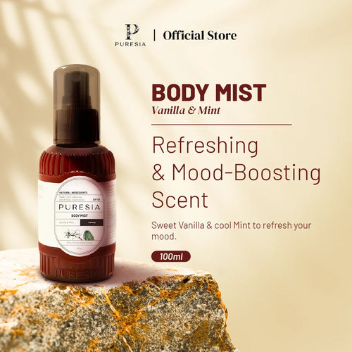 Puresia Vanilla Mint 100ml Long-Lasting Fragrance 100% Organic Body Mist Spray for Adults
