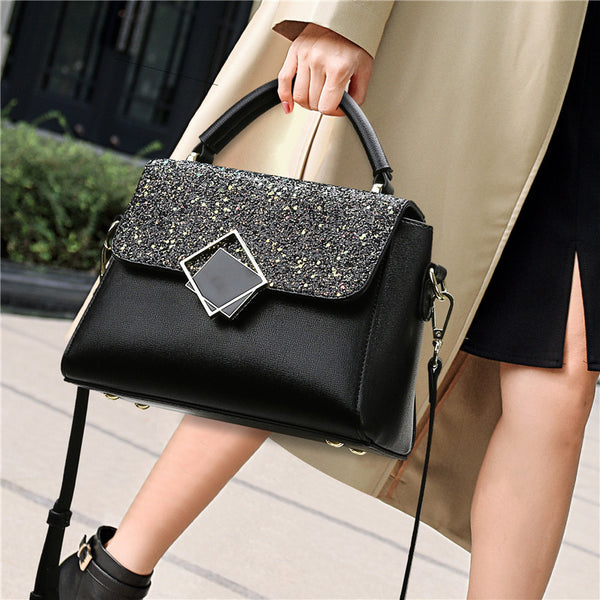 Embellished Flap Bag — PU Leather