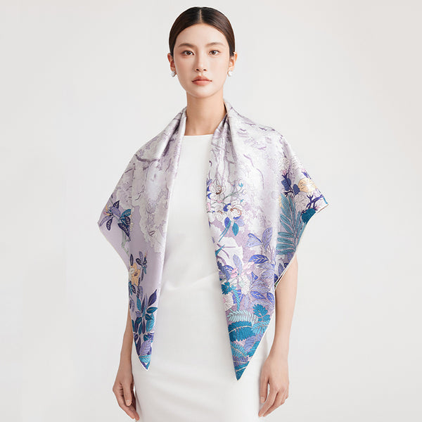 Digital Print Silk Scarf — Long
