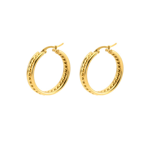 Big Circle Hoop Earrings — Gold Plated Steel
