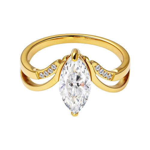 Geometric CZ Ring — 316L Stainless Steel