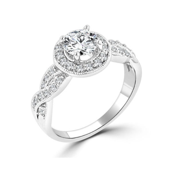 Halo Cushion CZ Ring — 925 Silver