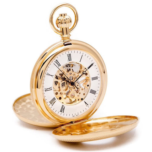 Wilde Skeleton Pocket Watch — Gold Tone