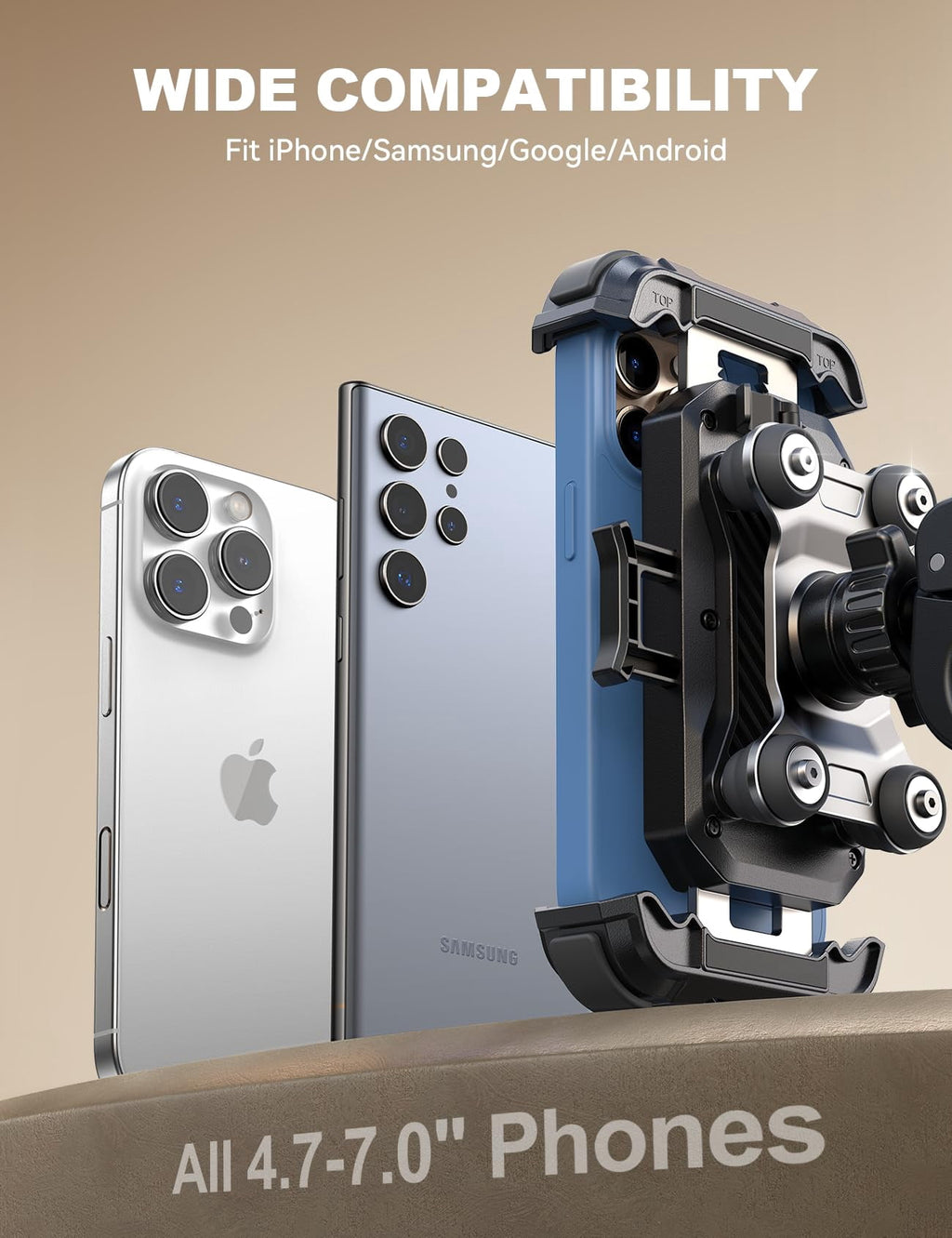 All-Metal Dual-Dampener Motorcycle Phone Mount - image 7