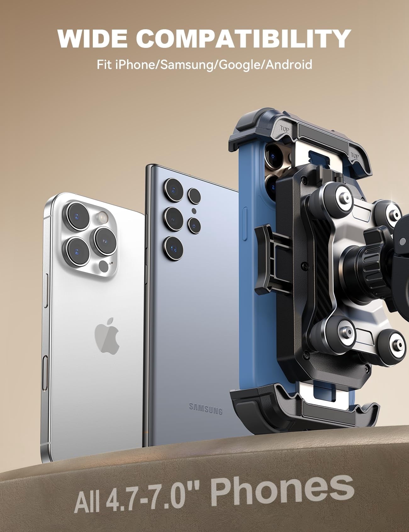 All-Metal Dual-Dampener Motorcycle Phone Mount - image 7