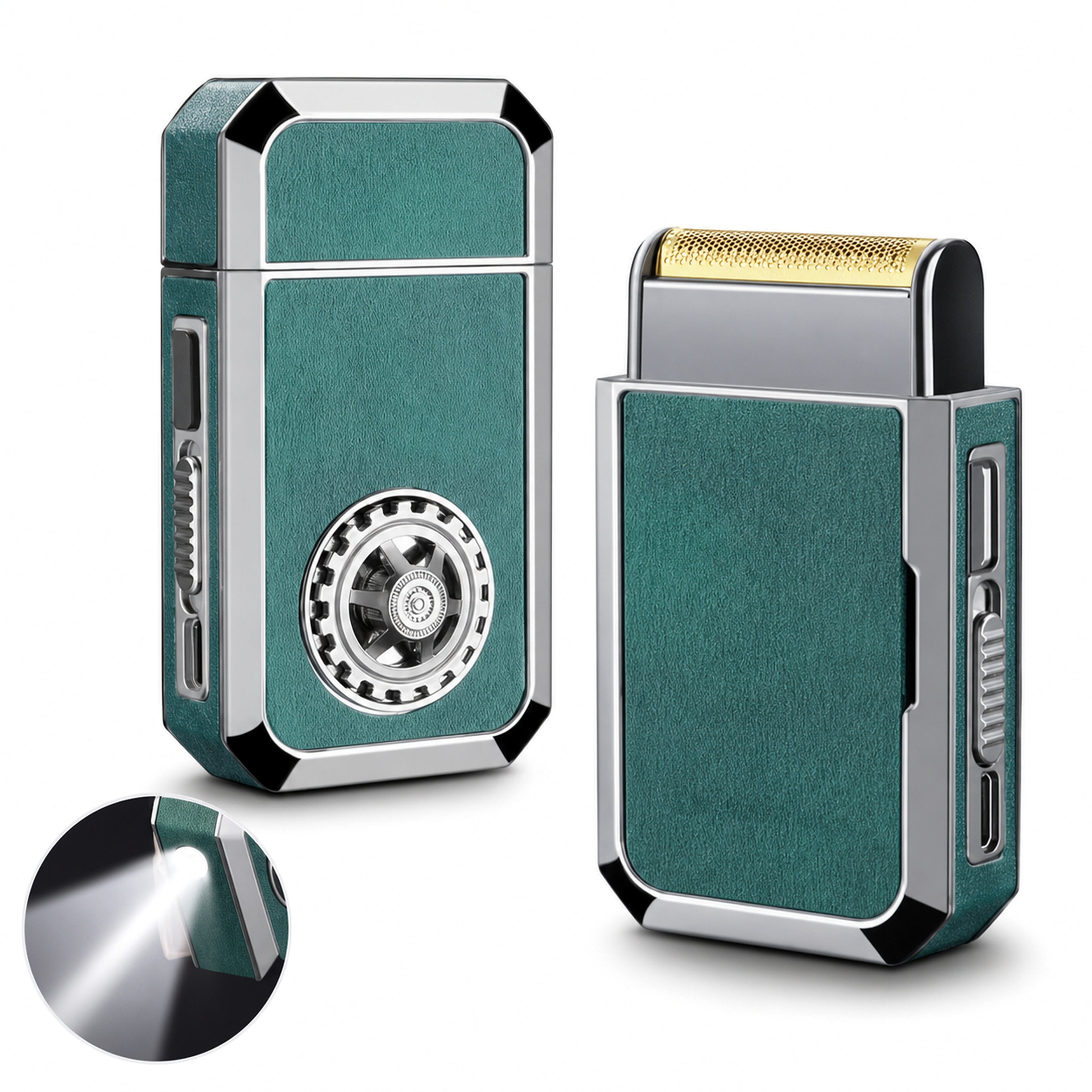 Pakiss All-in-One Travel Electric Rechargeable Shaver with LED Light and Lighter