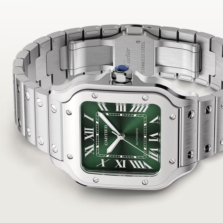 Unworn Santos de, Stainless Steel, 41.9mm x 35.1mm, Ref# WSSA0061, box and papers
