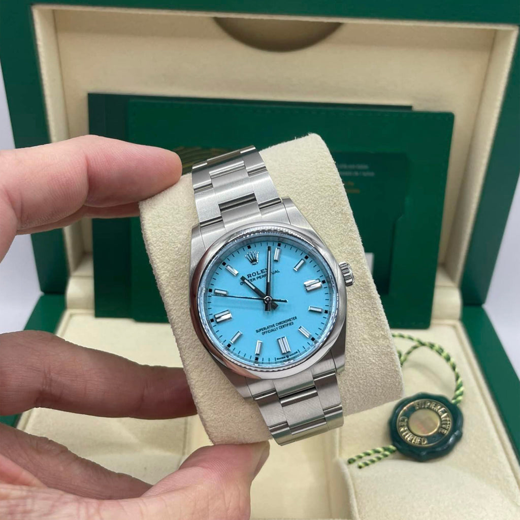 Oyster Perpetual 36, Turquoise blue dial, 36mm, Oystersteel Ref# 126000-0006