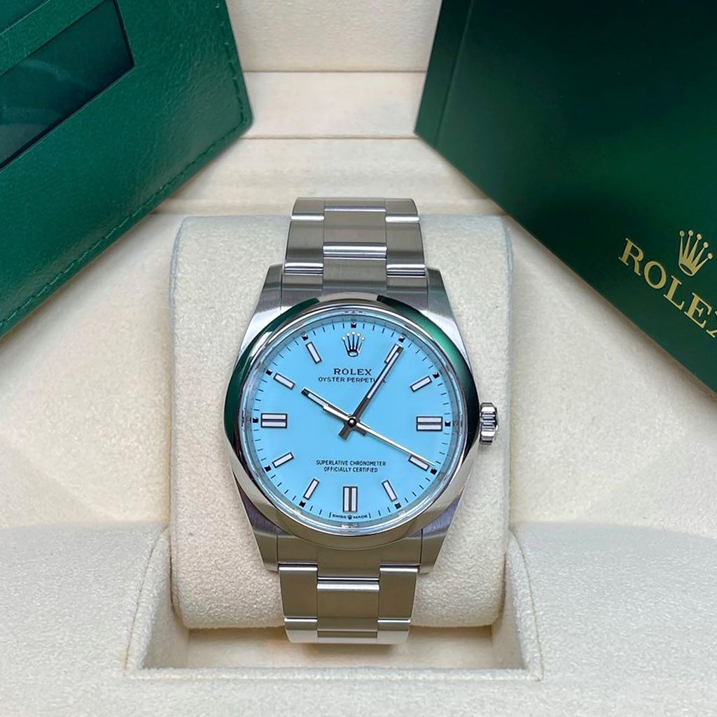 Oyster Perpetual 36, Turquoise blue dial, 36mm, Oystersteel Ref# 126000-0006