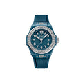 Unworn Big Bang One Click Petrol Blue Ceramic Diamonds 33, 485.ES.5171.RX.1204, box and papers