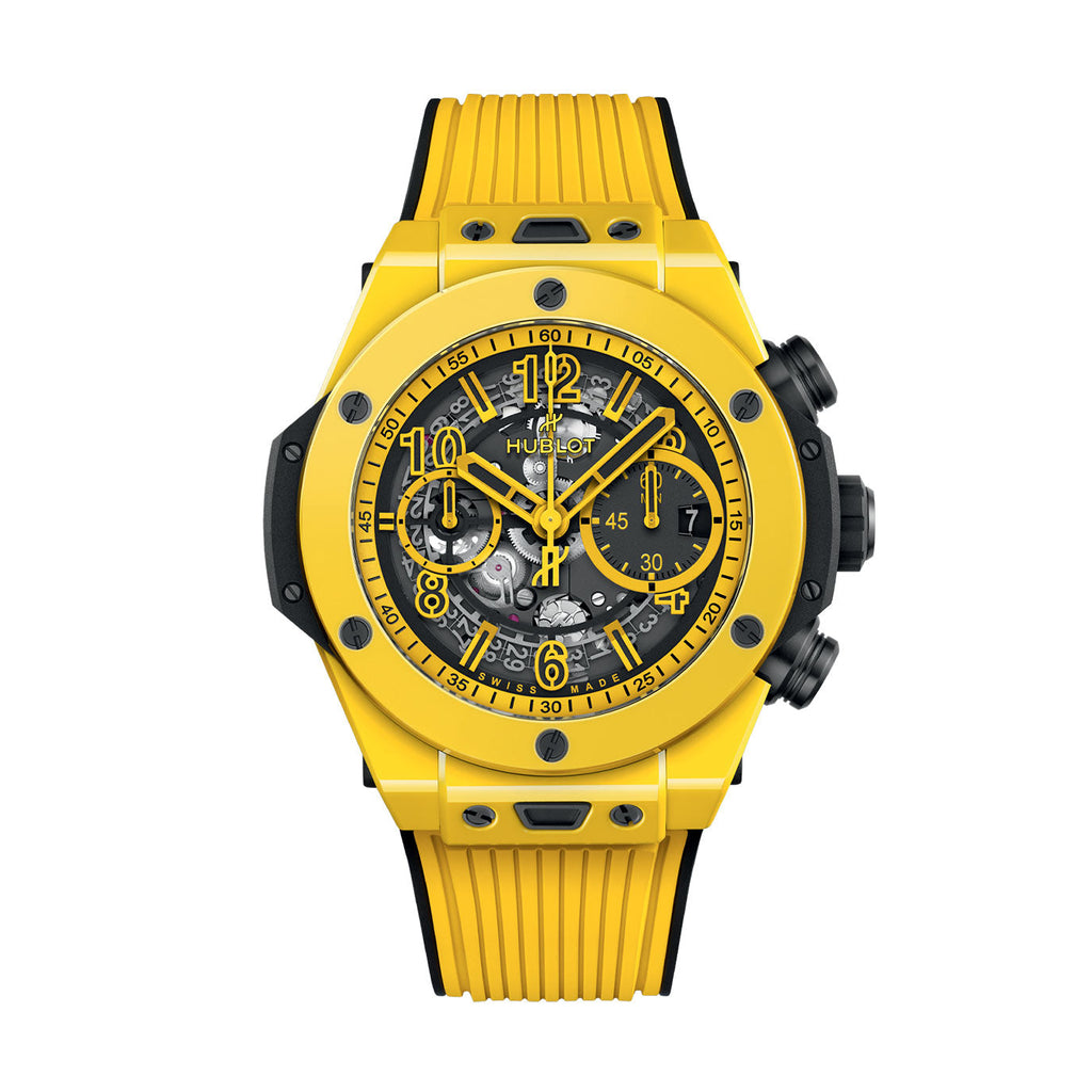 Unworn Big Bang Unico Yellow Magic 44, 421.CY.471Y.RX, box and papers