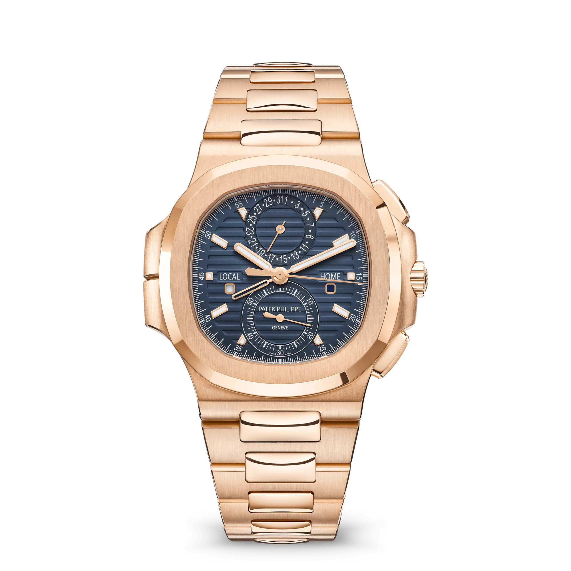 Nautilus Travel Time Chronograph Watch, 18k Rose Gold, 40, 5 mm, Ref# 5990/1R-001