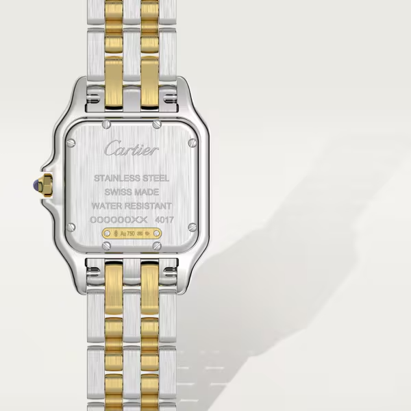 Unworn Panthère de, Stainless Steel, 18k Yellow Gold, 29mm x 37mm, Ref# W2PN0007, box and papers