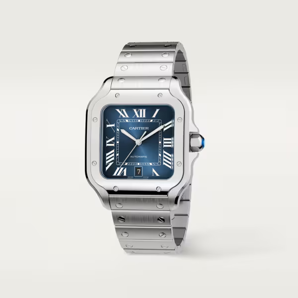 Unworn Santos de, Stainless Steel, 39.8mm, Ref# WSSA0030, box and papers