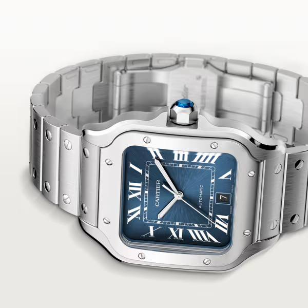 Unworn Santos de, Stainless Steel, 39.8mm, Ref# WSSA0030, box and papers
