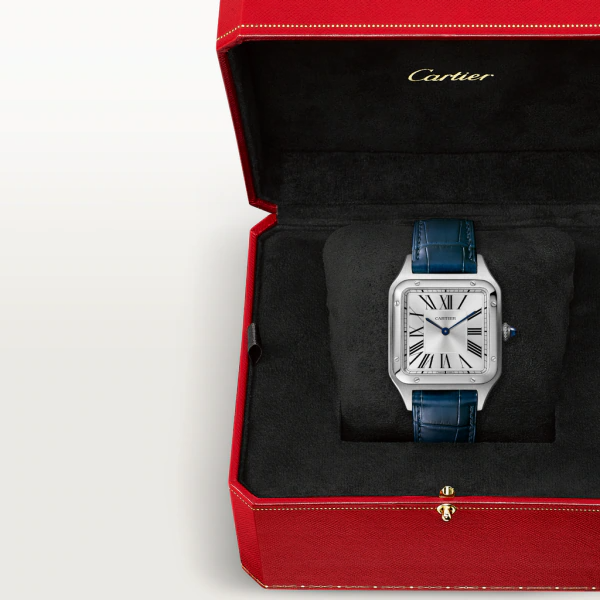 Unworn Santos Dumont de, Stainless Steel, 43.5mm x 31.4mm, Ref# WSSA0022, box and papers