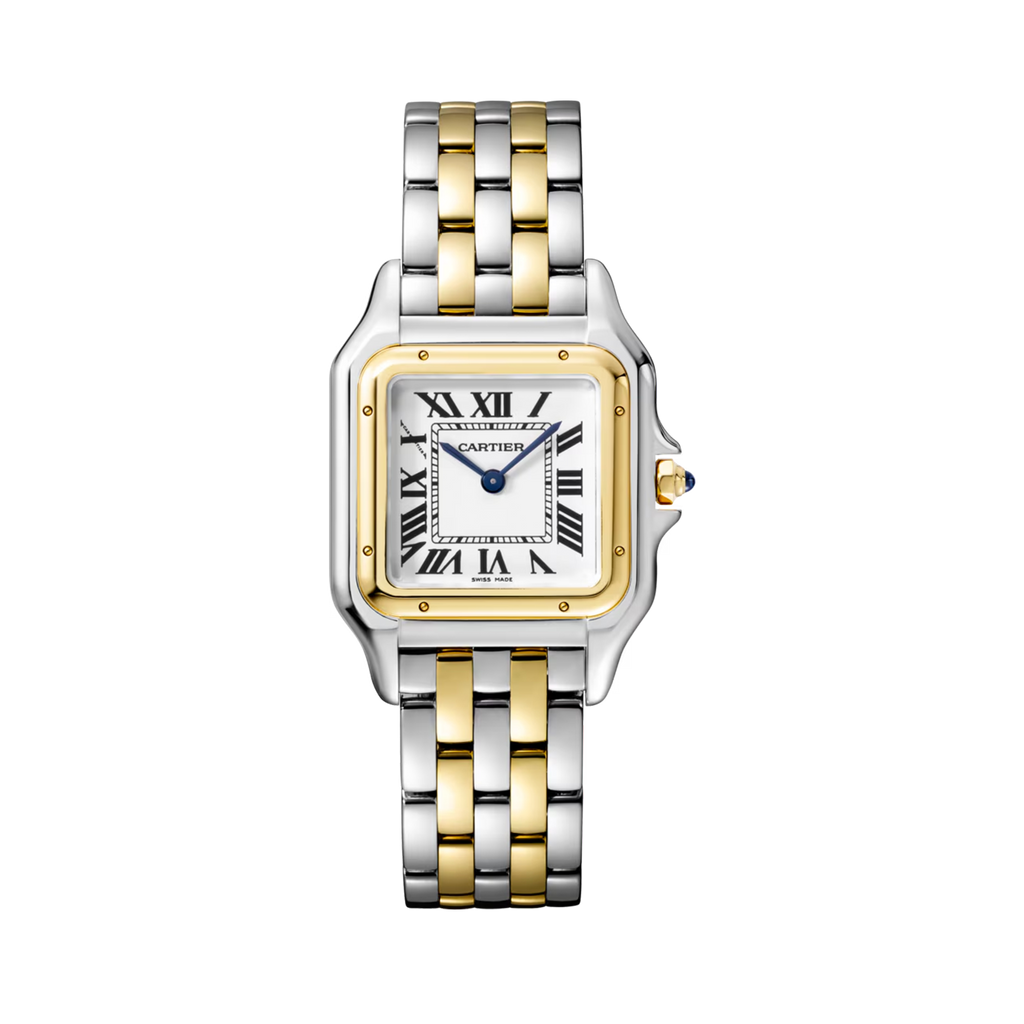 Unworn Panthère de, Stainless Steel, 18k Yellow Gold, 29mm x 37mm, Ref# W2PN0007, box and papers