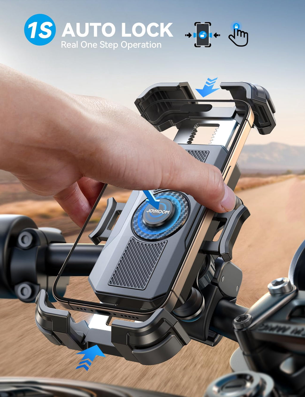 All-Metal Dual-Dampener Motorcycle Phone Mount - image 3