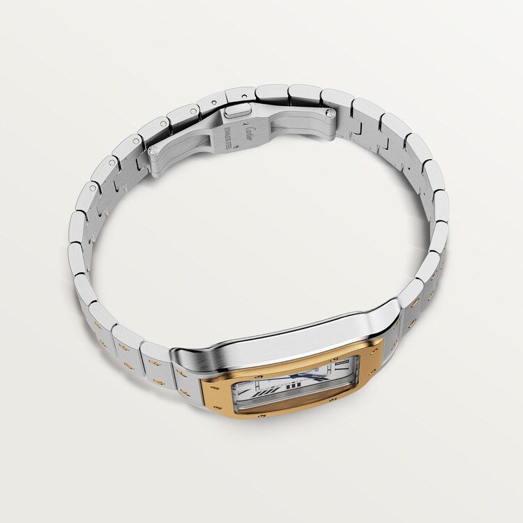 Unworn Santos de, Stainless Steel and 18k Yellow Gold, 39.8mm, Ref# W2SA0009, box and papers