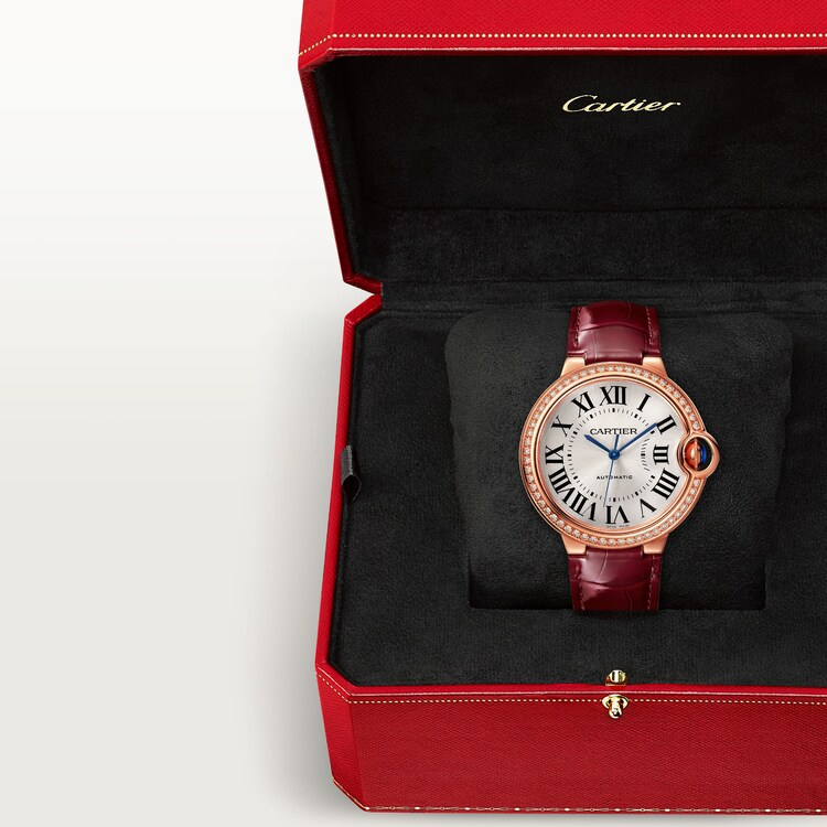 Unworn Ballon Bleu de, 18k Rose Gold with Diamond-set, 36mm, Ref# WJBB0034, box and papers