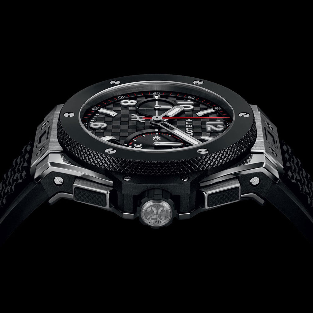 Unworn Big Bang 20th Anniversary Titanium Ceramic 43, 431.NM.1337.RX, box and papers