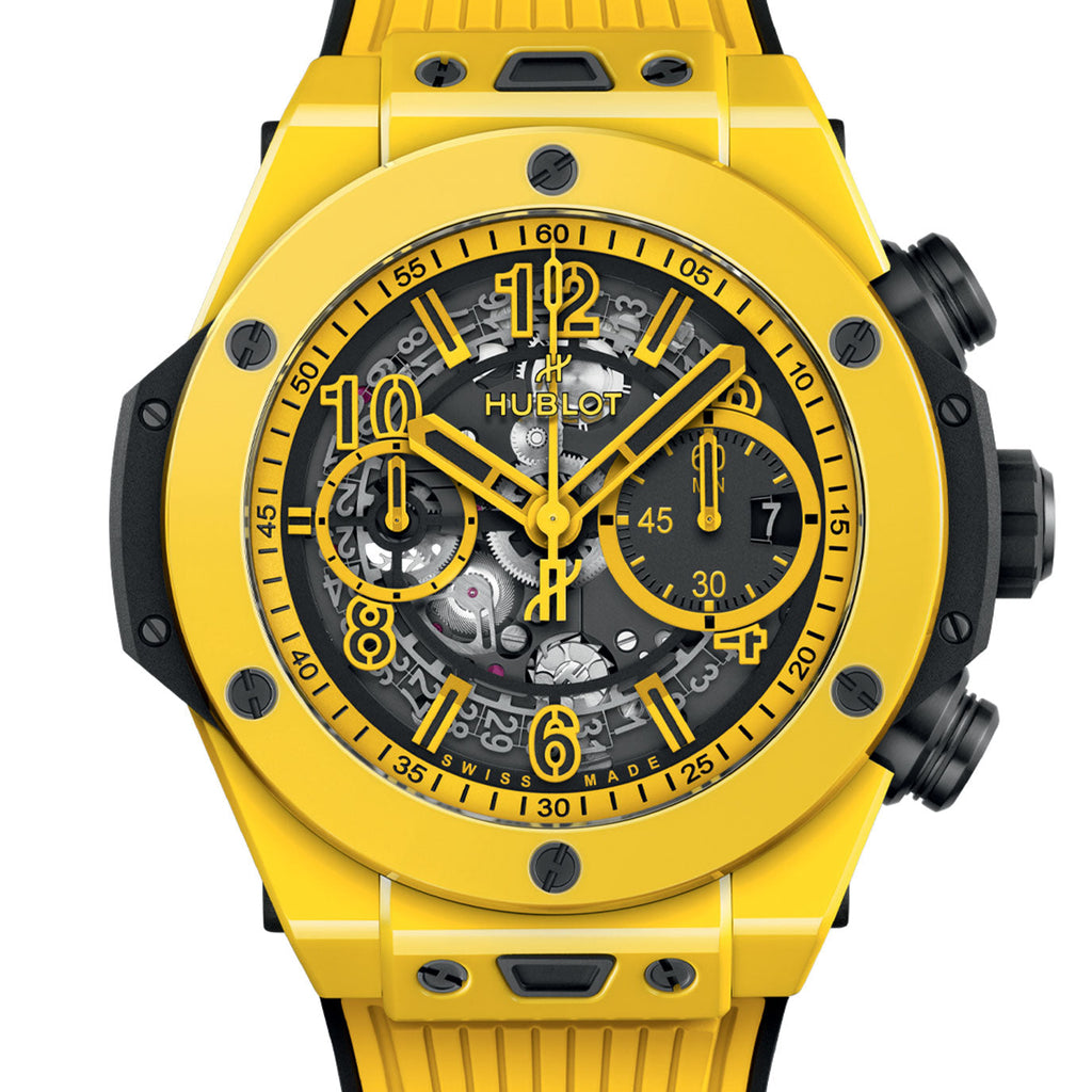 Unworn Big Bang Unico Yellow Magic 44, 421.CY.471Y.RX, box and papers