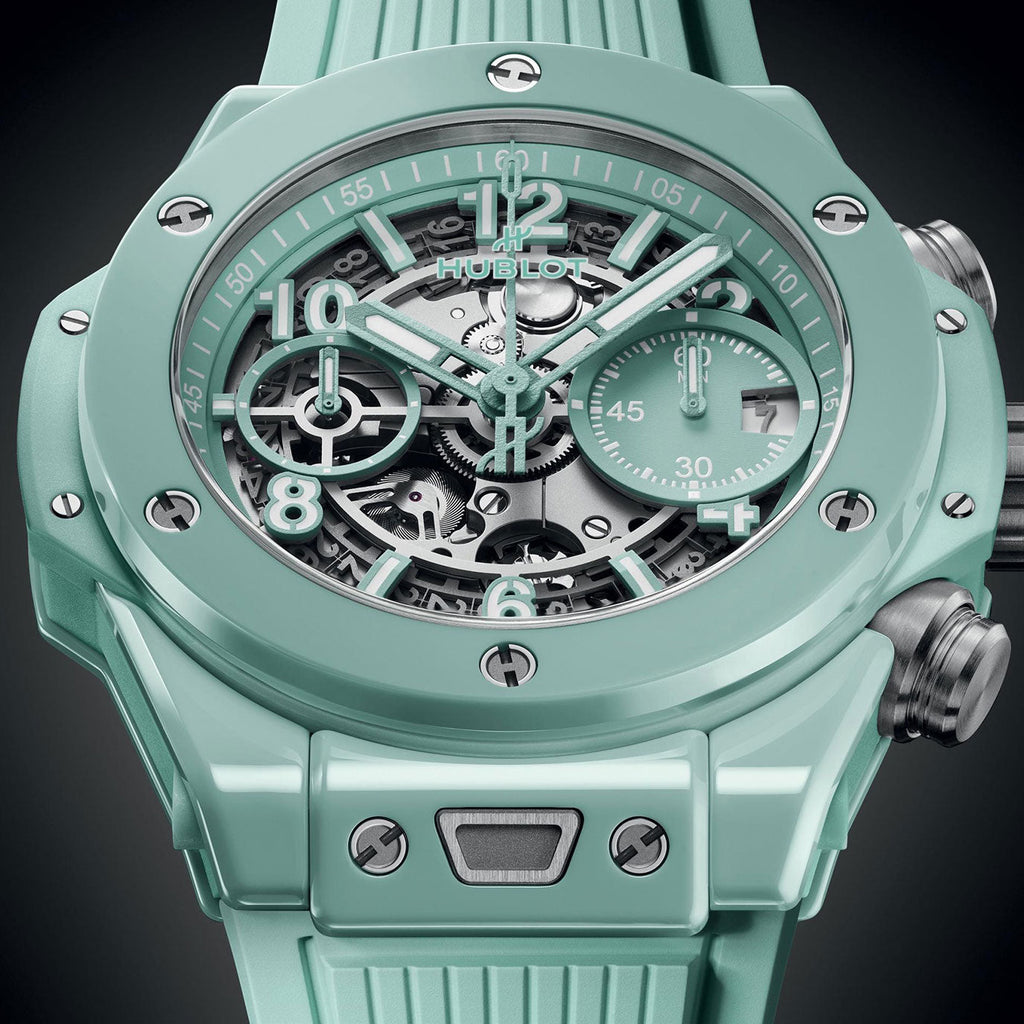 Unworn Big Bang Unico Mint Green Ceramic 42, 441.GS.5221.RX, box and papers